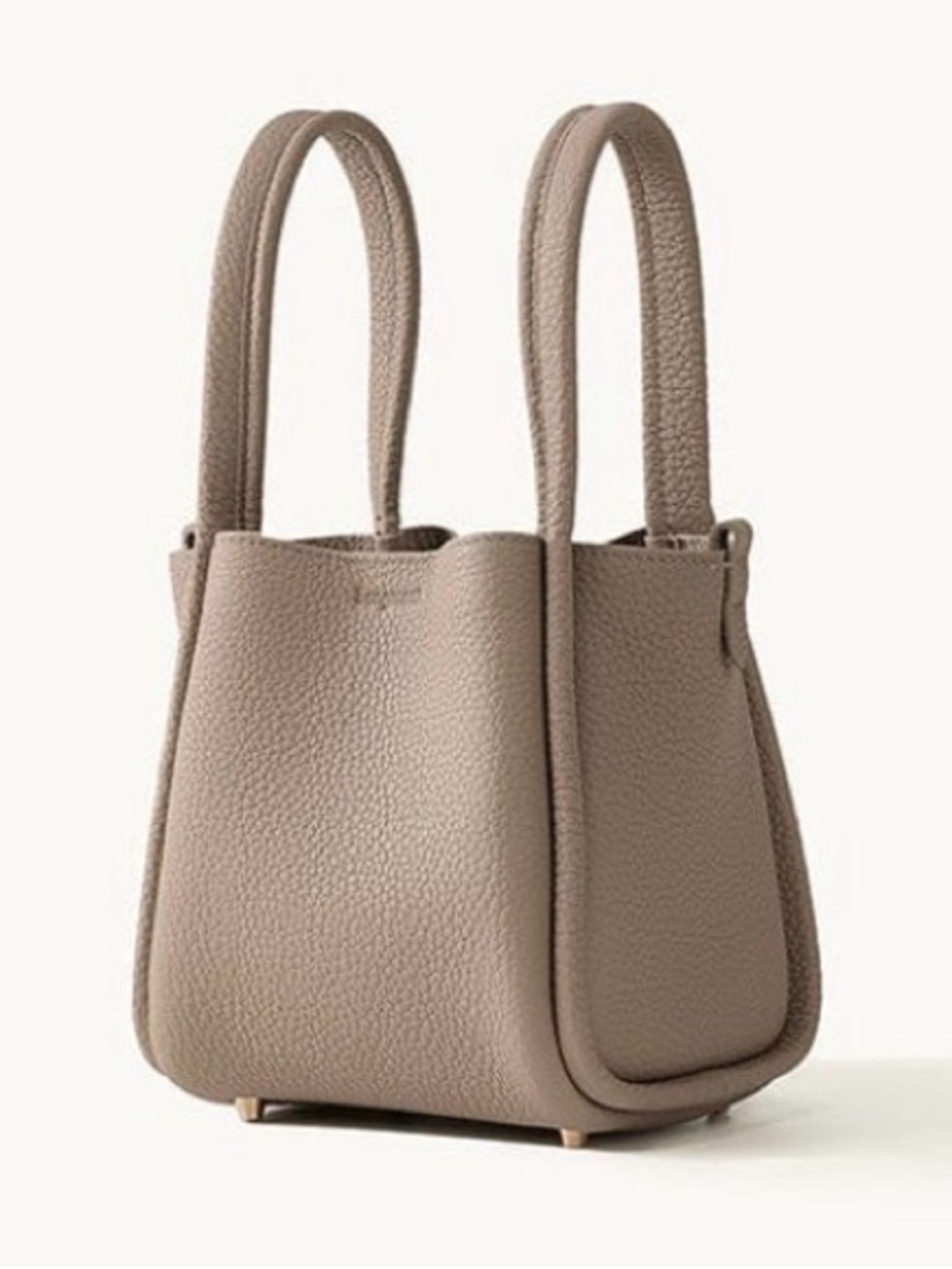 Songmont Bag Leather Top handle Small Song Bag - Cream Apricot Full-Grain Leathe